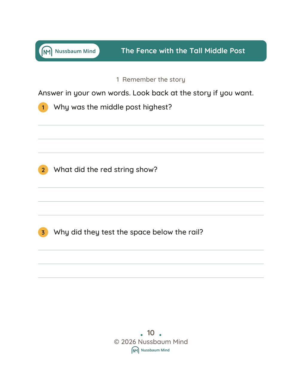 The Fence with the Tall Middle Post complete book page 11