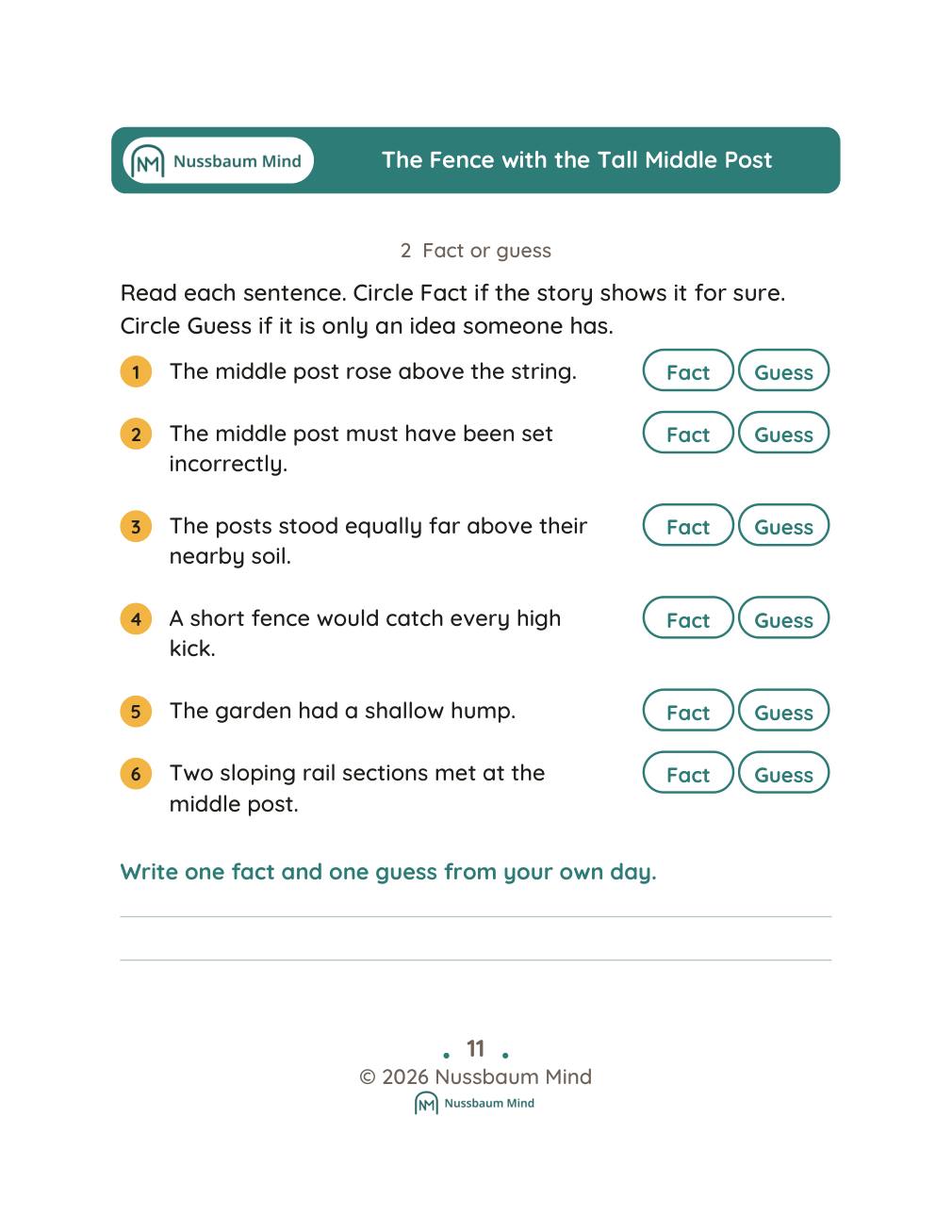 The Fence with the Tall Middle Post complete book page 12