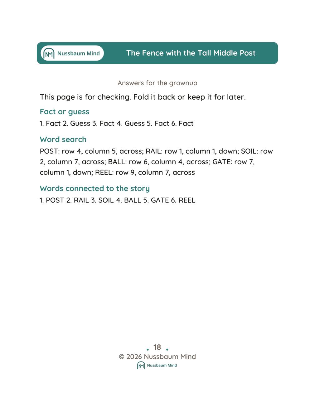 The Fence with the Tall Middle Post complete book page 19
